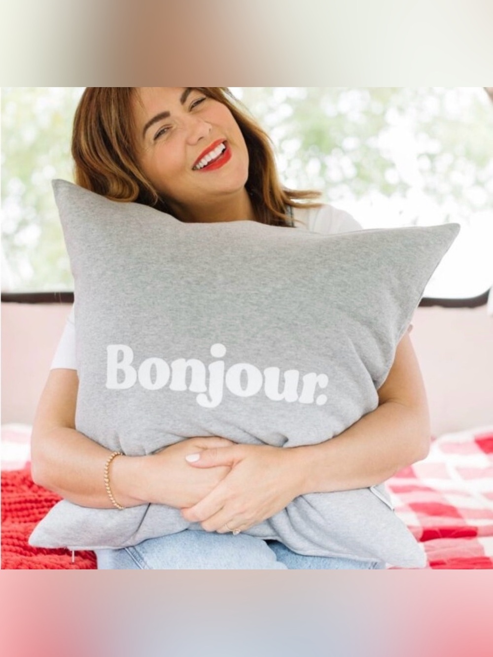 Gray Bonjour Pillow